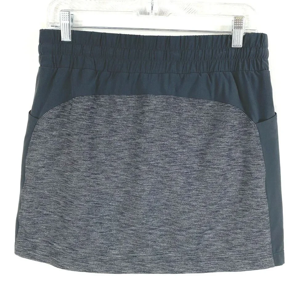 Athleta Skort Size Small Pockets Skirt Drawstring Comfort Waist Black‎ Heather